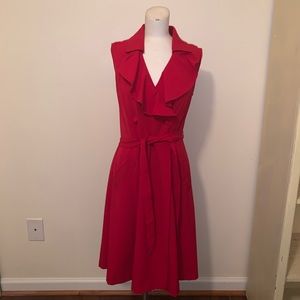 Red wrap dress
